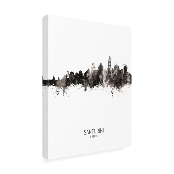 Michael Tompsett 'Santorini Skyline Portrait II' Canvas Art,18x24